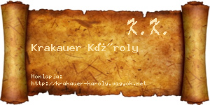 Krakauer Károly névjegykártya
