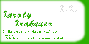karoly krakauer business card